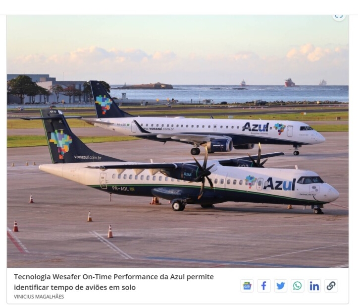 A Wesafer entregou à Azul projeto de Inteligência artificial para reduzir tempo de aviões parados