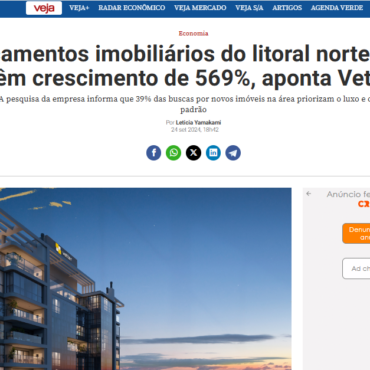 Lançamento da Vetter Incorporadora é tema de reportagem da Veja Negócios